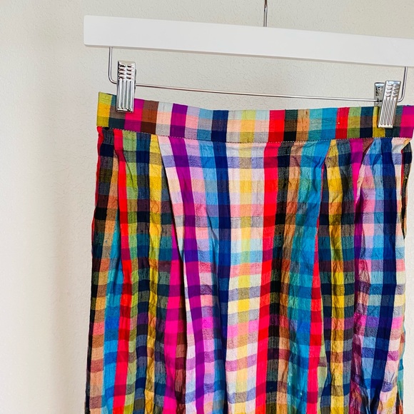 Vintage 70’s Retro Mod Handmade High Waisted Pleated Rainbow Long Skirt - Picture 7 of 7